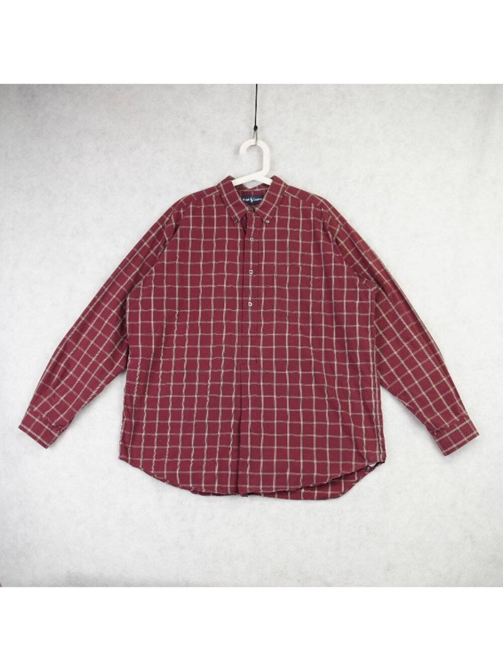 Vintage Ralph Lauren Shirt Mens XL Red Kimbell Popover Plaid Heritage Classic
